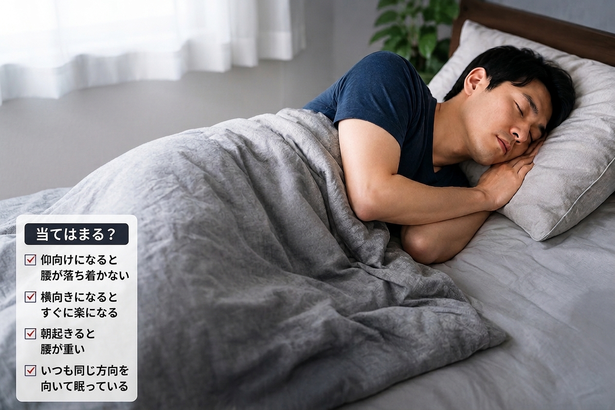 横向きでしか眠れない人の身体に起きていること|腰と腹筋から原因を解説